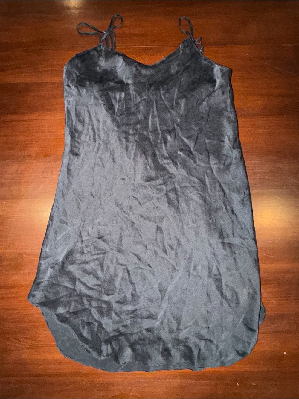Vintage Valerie Stevens 100% Silk Black Slip Dress M 90s Y2K